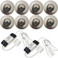 Loops Eyelid LED Plinth Light Kit 8x Round Spotlight Kitchen Bathroom Floor Kick Panel