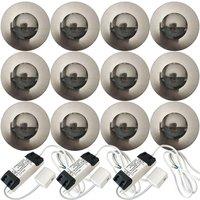 Loops Eyelid LED Plinth Light Kit 12x Round Spotlight Kitchen Bathroom Floor Panel