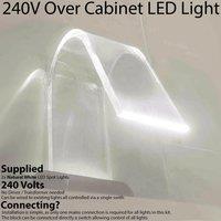 Loops 2x Over Cabinet LED Kit NATURAL WHITE Curved Glass Light Bathroom Make Up Lamp