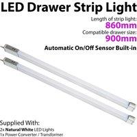 Loops 2x 900mm LED Drawer Strip Light AUTO ON/OFF PIR SENSOR Kitchen Cupboard Door