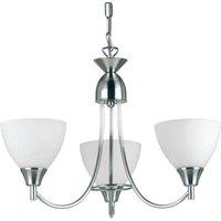 Loops Hanging Ceiling Pendant Light SATIN CHROME 3x Shade Lamp Bulb Holder Fitting