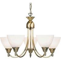 Loops Hanging Ceiling Pendant Light ANTIQUE BRASS 5x Shade Lamp Bulb Holder Fitting in Metallics