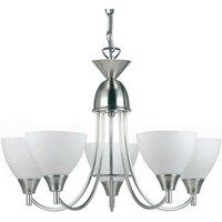 Loops Hanging Ceiling Pendant Light SATIN CHROME 5x Shade Lamp Bulb Holder Fitting