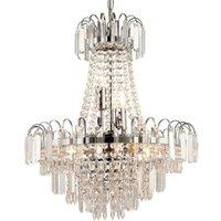Loops Hanging Ceiling Chandelier Pendant 6 Light Glass Retro Lamp Bulb Holder Fitting in Clear