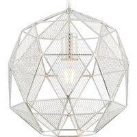 Loops Hanging Ceiling Pendant Light CHROME Geometric Lamp Shade Bulb Holder Fitting