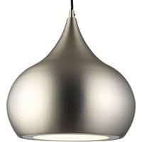 Loops LED Ceiling Pendant Light 18W Cool White Bulb Matt Nickel Hanging Dome Shade in Metallics