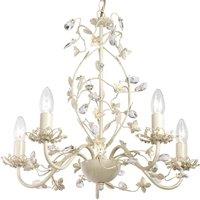 Loops Hanging Flush Ceiling Pendant 5 Light CREAM GOLD Chandelier Lamp Bulb Holder