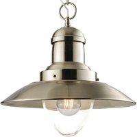 Loops Hanging Ceiling Pendant Light Satin Nickel & Glass Industrial Lamp Bulb Holder in Metallics