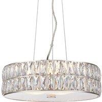 Loops LED Ceiling Pendant Light 25W Warm White CHROME & CRYSTAL Feature Lamp Shade