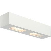 Loops Dimmable Twin Wall Light Primed White (ready to paint) Box Down Lamp Fitting