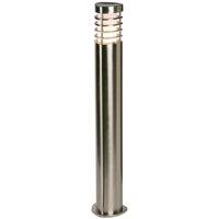 Loops Outdoor Garden Bollard Light Brushed Steel 9.2W Outside Path LED Lamp Post IP44 in Metallics