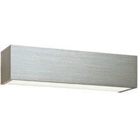 Loops LED Box Wall Light Warm White Brushed Aluminium & Frosted Glass Bedside Lamp