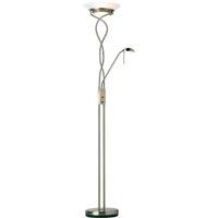 Loops Mother & Child Floor Lamp Antique Brass Tall Twin Light Dimmer Flexible Reading in Metallics