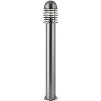 Loops 1m Outdoor Post Bollard Light Polished Steel Vandal Proof External Pathway Lamp in Metallics