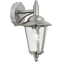 Loops IP44 Outdoor Wall Lamp Stainless Steel Traditional Lantern Porch Hang Pendant in Metallics
