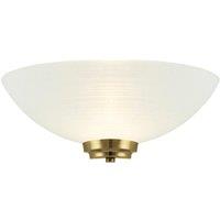 Loops Dimmable LED Wall Light Antique Brass White Line Pattern Glass Shade Dome Lamp