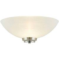 Loops Dimmable LED Wall Light Satin Chrome White Line Pattern Glass Shade Dome Lamp