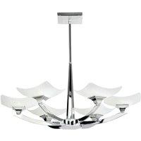 Loops Semi Flush Ceiling Light Chrome & Scavo Glass 6 Bulb Hanging Pendant Lamp Shade in Clear