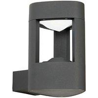 Loops IP44 Outdoor LED Lamp Textured Grey Triangle Wall Light Porch Door Open Lantern