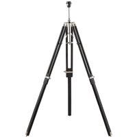 Loops Adjustable Tripod Floor Lamp Dark Wood Standing Height Living Room Light Base