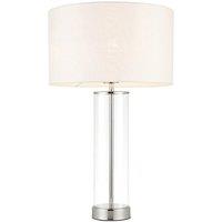 Loops Touch Dimmable Table Lamp Nickel Glass White Shade Modern Bedside Feature Light in Metallics