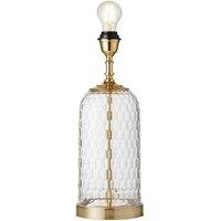 Loops Geometric Glass Table Lamp Brass Trim BASE ONLY Modern Bedside Feature Light in Clear