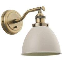 Loops Adjustable Industrial Wall Light Brass & Grey Shade Vintage Arm Lamp Fitting