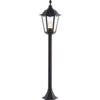 Loops Outdoor Lamp Post Lantern Bollard Light Matt Black & Glass 1m Tall Garden LED