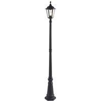 Loops Outdoor Post Lantern Bollard Light Matt Black & Glass 2180mm Tall Garden Lamp