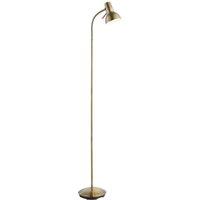 Loops Tall Arched Floor Lamp Antique Brass Free Standing Curved Arm Sofa Reading Light in Metallics