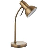 Loops Adjustable Neck Desk Lamp Antique Brass Industrial Metal Shade Table Work Light in Metallics
