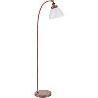 Loops Curved Arm Floor Lamp Aged Copper Tall Free Standing Metal Retro Reading Light