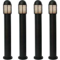 Loops 4 PACK Outdoor IP44 Bollard Light Matt Black 1000mm Lamp Post Garden Driveway