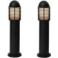 Loops 2 PACK Outdoor IP44 Bollard Light Matt Black 650mm LED Lamp Post Garden Driveway