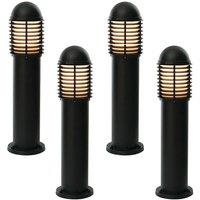 Loops 4 PACK Outdoor IP44 Bollard Light Matt Black 650mm LED Lamp Post Garden Driveway