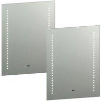 Loops 2 PACK IP44 LED Bathroom Mirror 60cm x 50cm Vanity Light Motion Switch & Shaver | Size: 60 cm x 50 cm