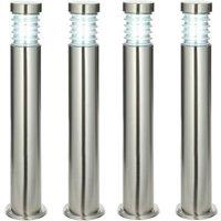 Loops 4 PACK Outdoor IP44 Bollard Light Marine Grade Steel Lamp Post Garden Driveway in Metallics