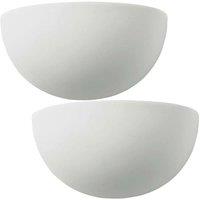 Loops 2 PACK Dimmable LED Wall Light Unglazed Ceramic Round Dome Fitting Lounge Lamp