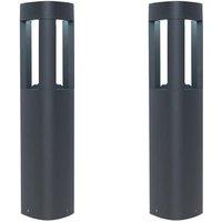 Loops 2 PACK Outdoor Post Bollard Light Grey Triangle Modern Driveway Path Lamp LED
