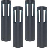 Loops 4 PACK Outdoor Post Bollard Light Grey Triangle Modern Driveway Path Lamp LED