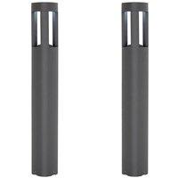 Loops 2 PACK Outdoor Post Bollard Light Grey Triangle IP54 Modern Driveway Lamp LED