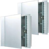 Loops 2 PACK IP44 LED Bathroom Mirror 60cm x 65cm Cabinet Light IR Switch & Shaver | Size: 60 cm x 65 cm