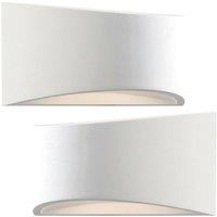 Loops 2 PACK 300mm LED Wall Light Warm White White (ready to paint) Curved Bed Lamp