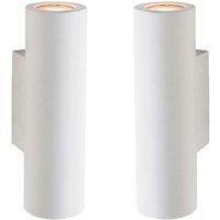 Loops 2 PACK Up & Down LED Wall Light Primed White (Ready for Paint) Modern Lamp Kit