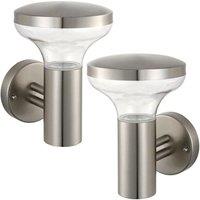 Loops 2 PACK IP44 Outdoor LED Lamp Stainless Steel Wall Light Porch Vase Cool White