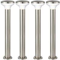 Loops 4 PACK Outdoor Post Bollard Light Marine Steel 1m LED Garden Driveway Path Lamp in Metallics