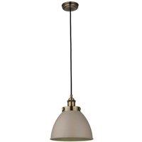 Loops Ceiling Pendant Lamp & 2x Matching Wall Light Pack Industrial Grey Brass Shade