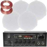 Loops Bluetooth Ceiling Music Kit PRO Amp & 4x Mini Flush Speakers Stereo HiFi Sound