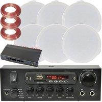 Loops Bluetooth Ceiling Music Kit 3 Zone Stereo Amplifier & 6x Mini Flush Speakers