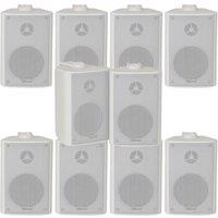 Loops 10x 60W 2 Way White Wall Mounted Stereo Speakers 3 8Ohm Mini Background Music